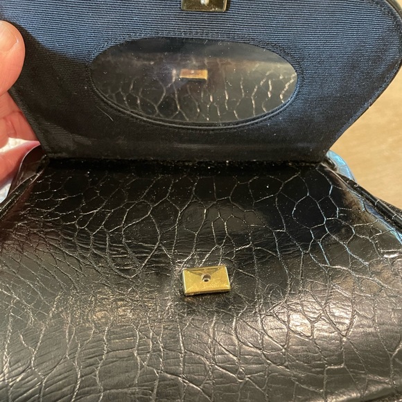 Vintage black mini Handbag with mirror - Picture 5 of 6